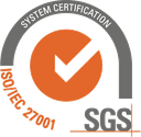Tanda sertifikasi sistem SGS untuk ISO/IEC 27001