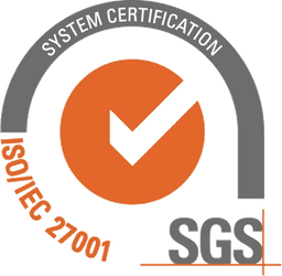 Tanda sertifikasi sistem SGS untuk ISO/IEC 27001